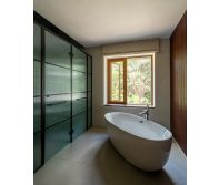 Natural Solid Wood Casement window, 39.5mm glass, Natural wood finish color, High Security, Weather-Resistant.